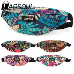 Men's Printed Waist Bag Street Sports Belt Bag Messenger Bag