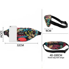 Men's Printed Waist Bag Street Sports Belt Bag Messenger Bag