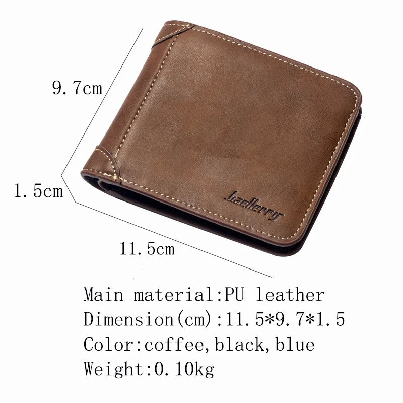 Men's Vintage Style PU Leather Short Wallet