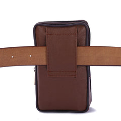 Men's Faux Leather Zipper Waist Bag Multi-Pockets