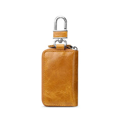 Men's First Layer Oil Wax Leather Key Bag
