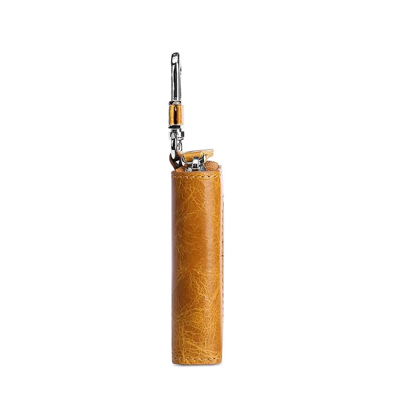 Men's First Layer Oil Wax Leather Key Bag