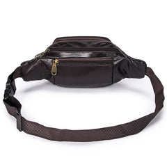 Men's Leather Crossbody Bags Waterproof Travel Anti-theft Waist Bag