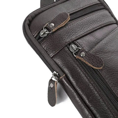 Men's Leather Phone Pouch Belt Bag Shoulder Crossbody Waist Pack