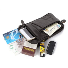 Men's Leather Phone Pouch Belt Bag Shoulder Crossbody Waist Pack