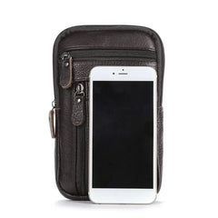 Men's Leather Phone Pouch Belt Bag Shoulder Crossbody Waist Pack