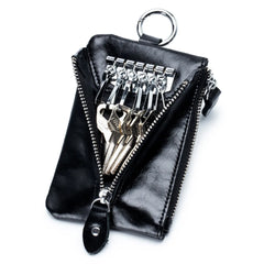 Leather Key Wallets Holder Keychain Car Case Rings