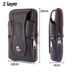Men's Leather Phone Bag Vintage Crossbody Shoulder Belt Bag