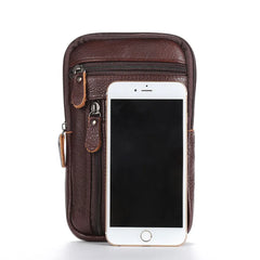 Men's Leather Waist Packs Phone Pouch Bags Waist Bag Male Small