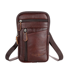 Men's Leather Waist Packs Phone Pouch Bags Waist Bag Male Small Chest
