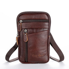 Men's Leather Waist Packs Phone Pouch Bags Waist Bag