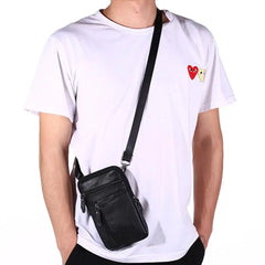 Men's Leather Waist Pack Phone Pouch Bag Chest Shoulder Belt Bag
