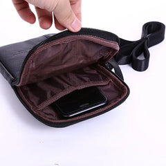 Men's Leather Waist Packs Phone Pouch Bags Waist Bag