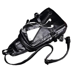 Men's Leather Sling Bag Chest Crossbody Shoulder Bag Soft Leather