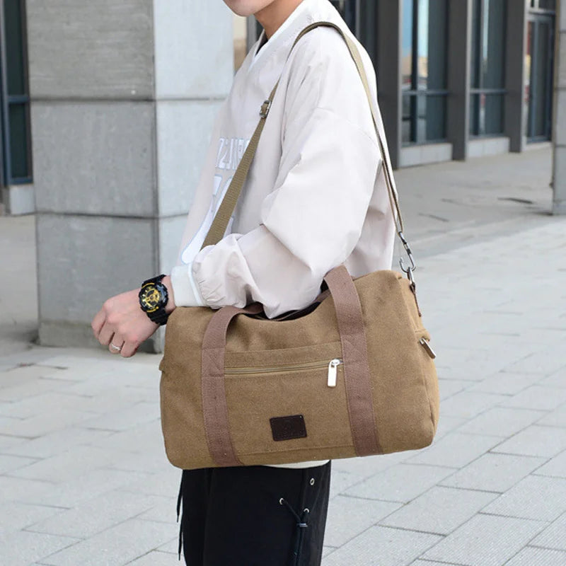 Men's Canvas Travel Tote Duffel Bag Cross Body Shoulder Handbag