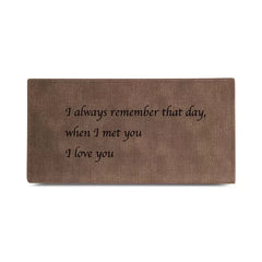 Men's Inscription Photo Engraved Leather Wallet Slim Bifold Style