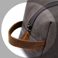 Men's Canvas Leather Toiletry Bag Organizer
