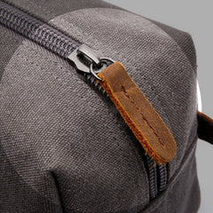 Men's Canvas Leather Toiletry Bag Organizer