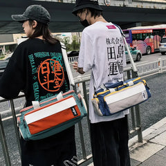 Men's Messenger Bag Japanese Tooling Bag Large Capacity Student Travel Storage B