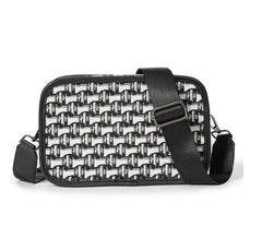 Men's Striped Canvas Messenger Bag Youth Small Square Handbag Backpack