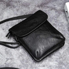 Men's Messenger Bags PU Leather Flap Bag Small Shoulder Handbag