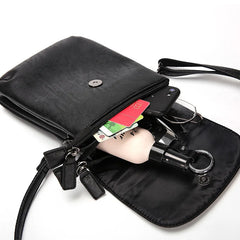 Men's Messenger Bags PU Leather Flap Bag Small Shoulder Handbag