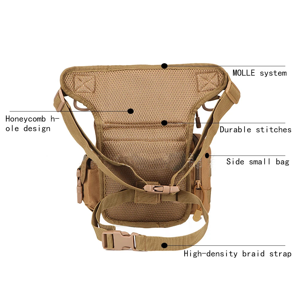 Men's Camo Drop Leg Bag Utility Waist Belt Pack