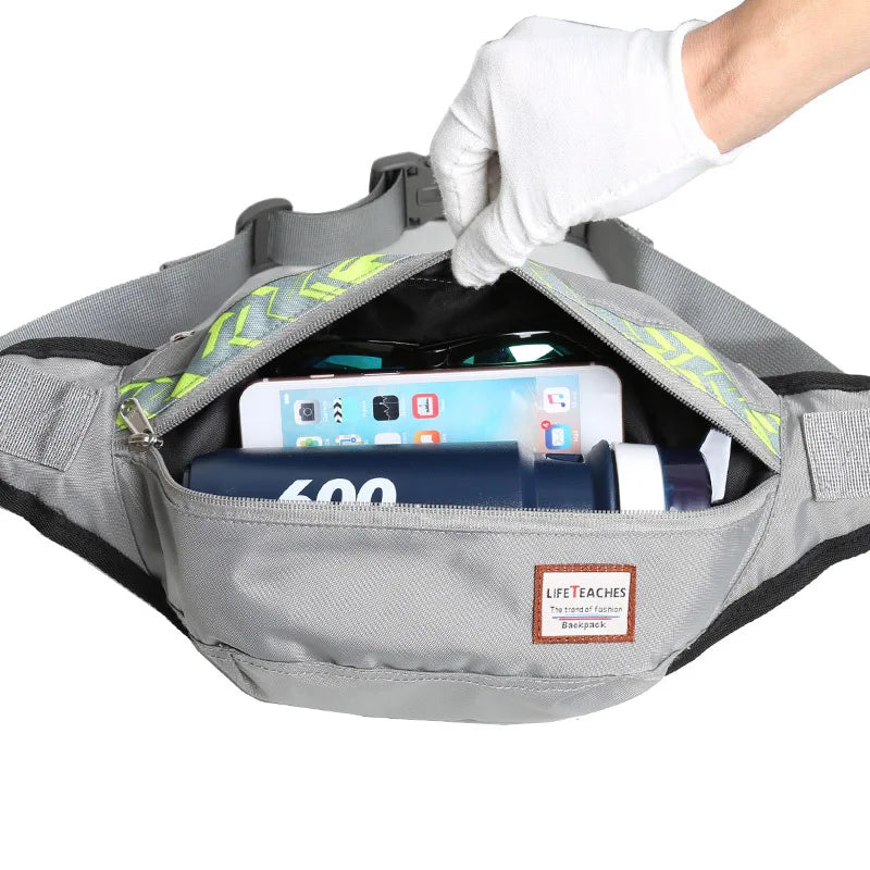 Men's Outdoor Sports Pockets Banana Waist Bag Fanny Pack Bum Belt Bag