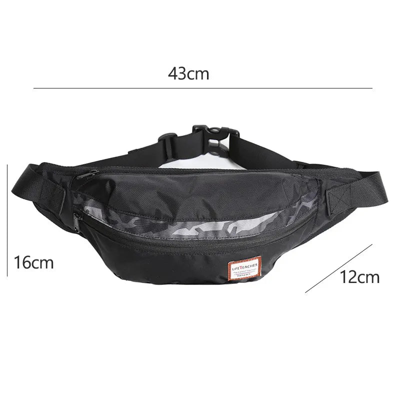 Men's Outdoor Sports Pockets Banana Waist Bag Fanny Pack Bum Belt Bag