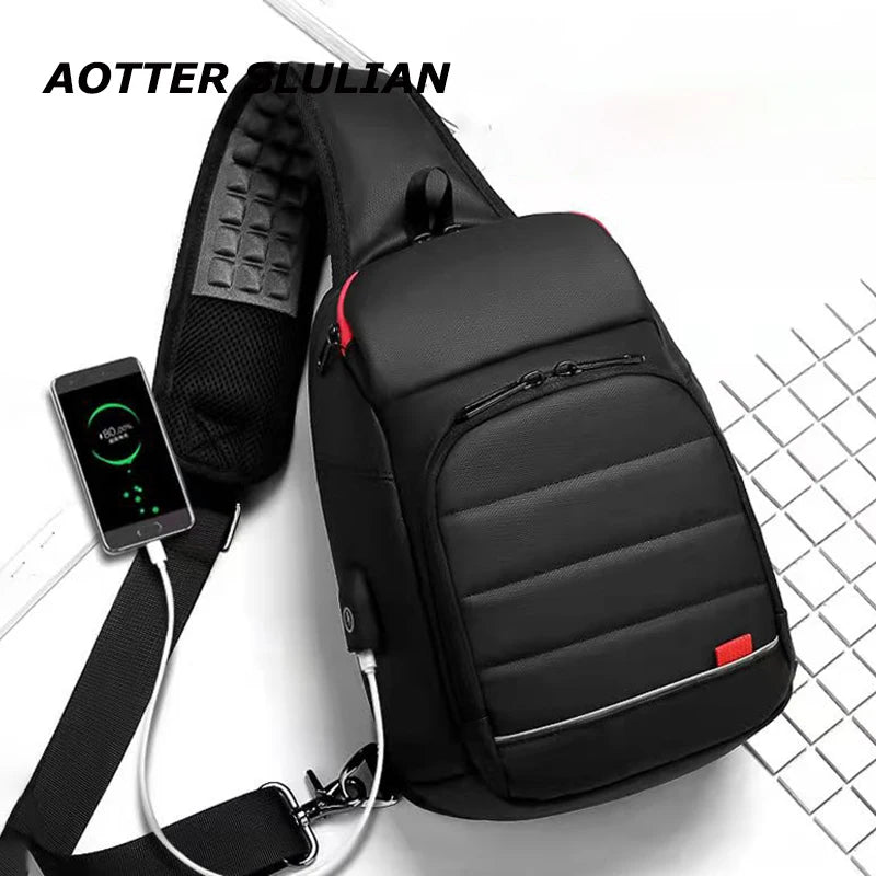 Men's Outdoor Waterproof Travel Backpack Anti-theft Messenger Bag