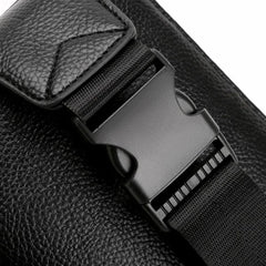 Men's PU Leather Sling Bag Chest Shoulder Bag Anti Scratch Waterproof Pouch