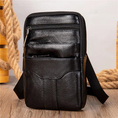 Men's PU Leather Waist Packs Phone Pouch Bags