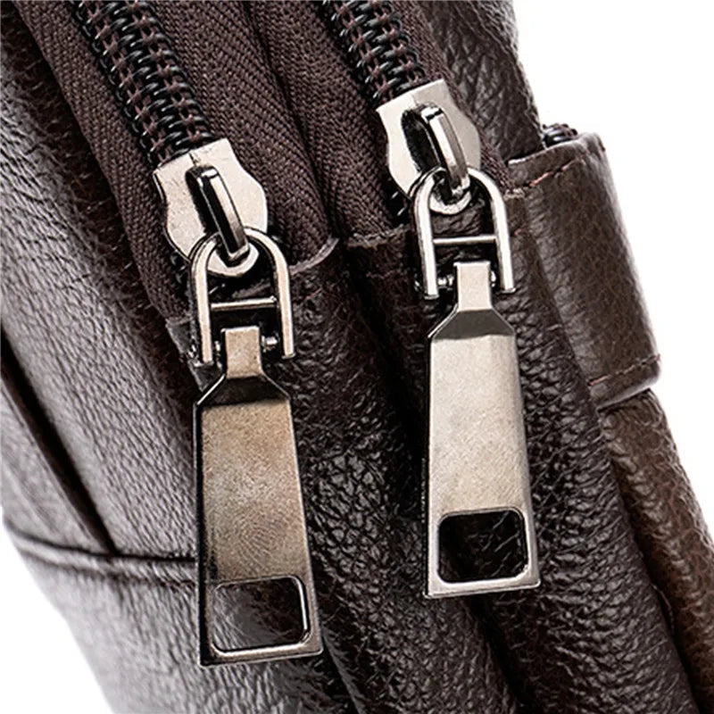 Men's PU Leather Waist Packs Phone Pouch Bags Waist Belt Male Small Chest