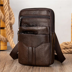 Men's PU Leather Waist Packs Phone Pouch Bags