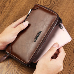 Men's Pu Soft Leather Handbag Multi-functional Wallet Business Men's Bag