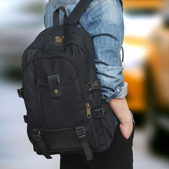 Men's Retro Travel Rucksack Zipper Closure Camping Bag