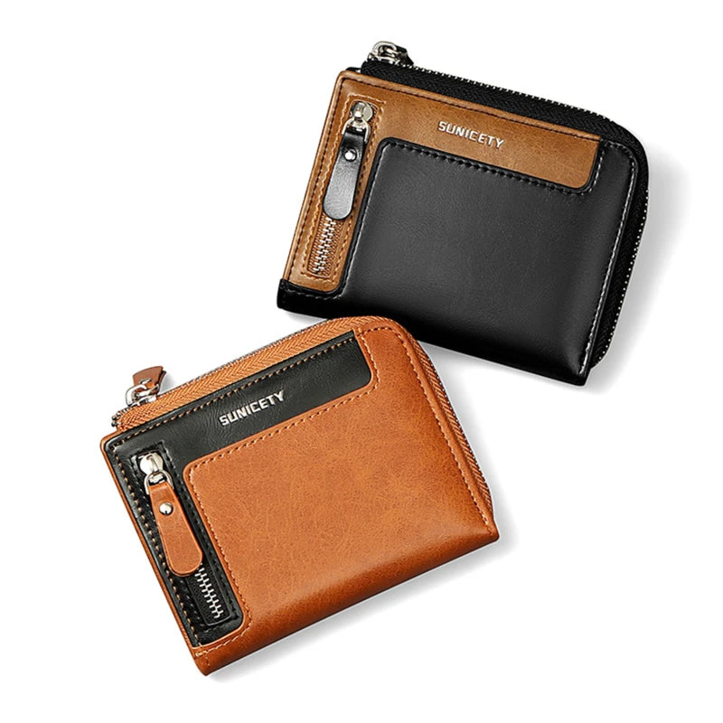 Men's Short Wallet Soft PU Leather Purse