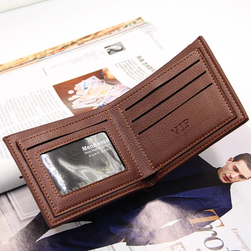 Men's Short Wallet Multi-card Slot Bill Fold Slim Credit Card/ID Hold