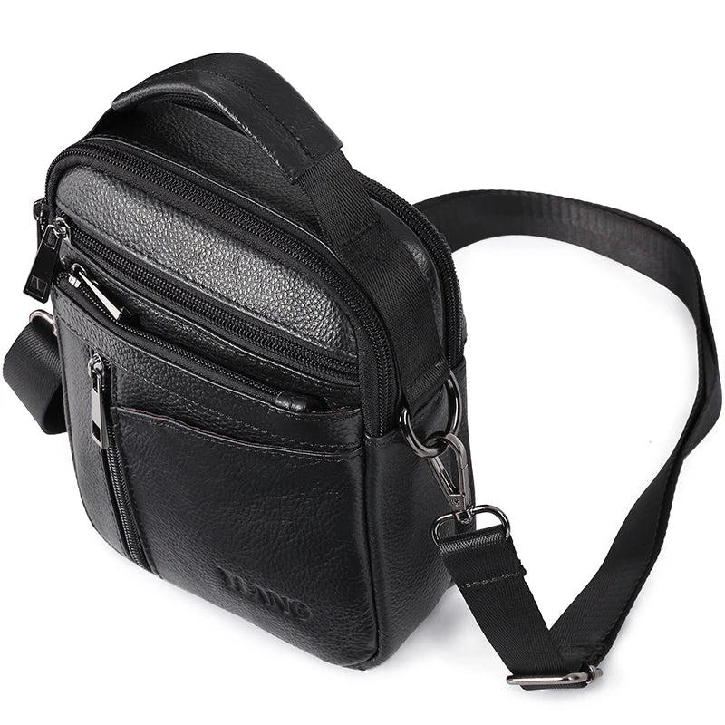 Men's Leather Laptop Bag Shoulder Briefcase