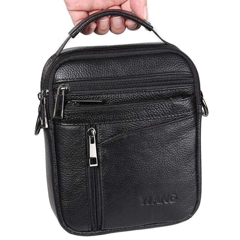 Men's Leather Laptop Bag Shoulder Briefcase