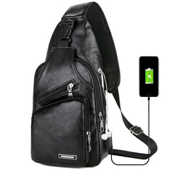 Men's Canvas Shoulder Bag Sling Chest Pack Sports Crossbody Handbag