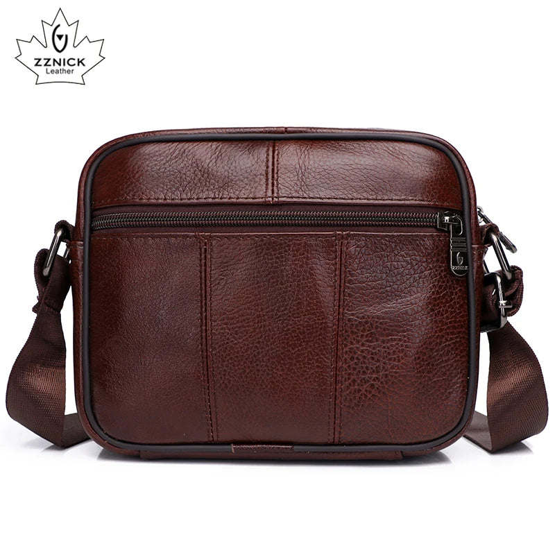 Men's Leather Messenger Bag Flap Crossbody Handbag Large Capacity