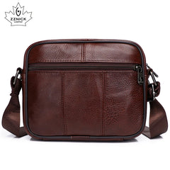 Men's Leather Messenger Bag Flap Crossbody Handbag Large Capacity