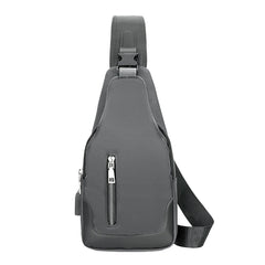 Men's Business Crossbody USB Interface Lock Buckle Shoulder Bag