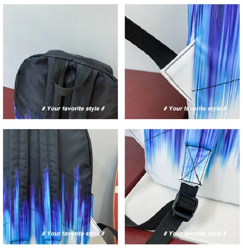 Two Tone School Satchel Backpacks Lightweight Book Bags