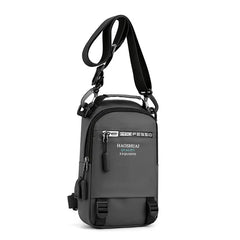Men's USB Chest Bag Outdoor Crossbody Messenger Bag Waterproof Travel Backpack