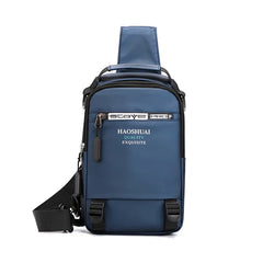 Men's USB Chest Bag Outdoor Crossbody Messenger Bag Waterproof Travel Backpack
