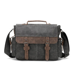 Men's Vintage Briefcase PU Leather Tote Business Office Man Messenger Bag