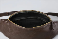 Men's Vintage Chest bag Crazy horse Leather Messenger Bag