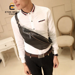 Men's Vintage Chest bag Crazy horse Leather Messenger Bag